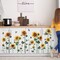 Watercolor Sunflower Wall Sticker Peel and Stick Flower Butterfly Wall Decal